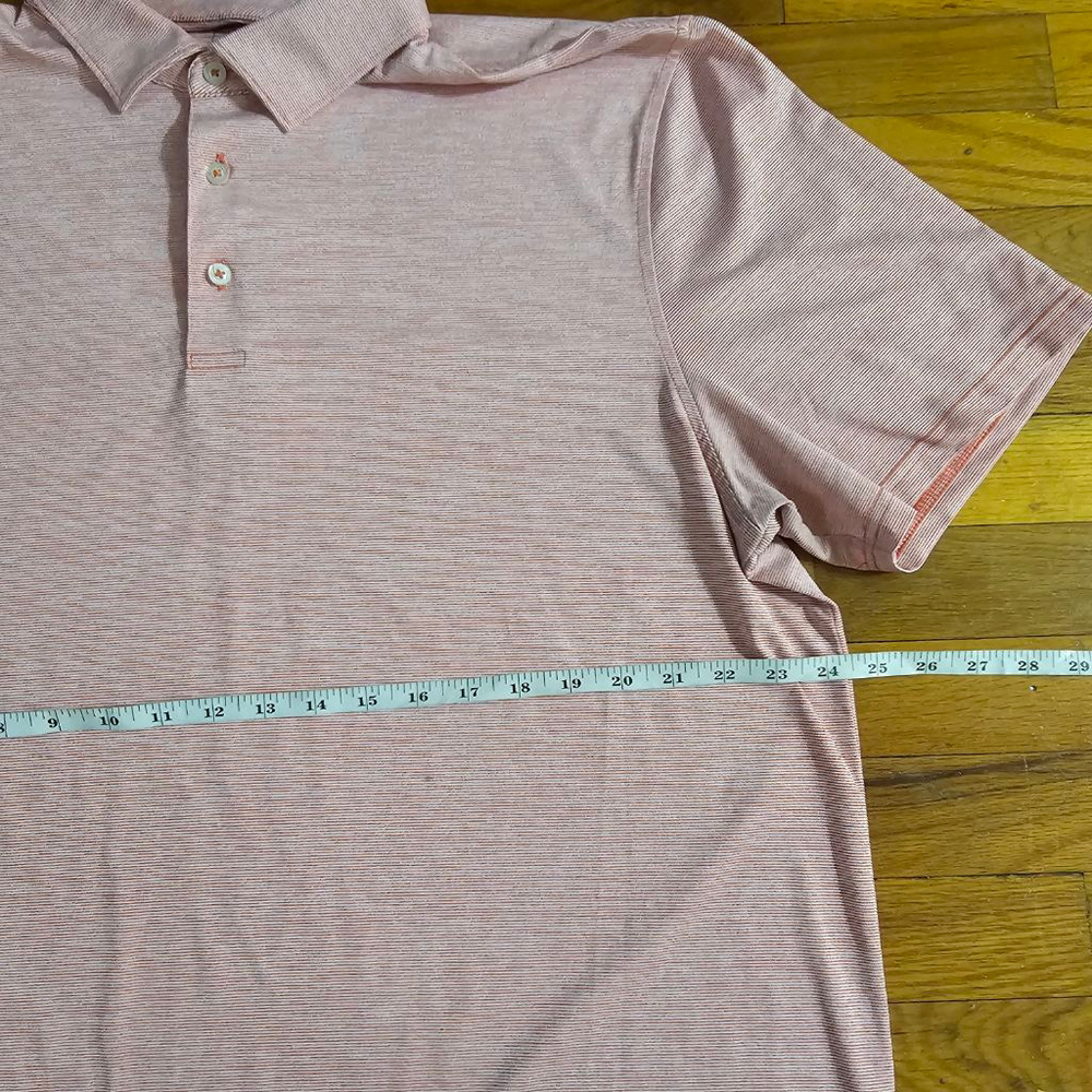 Southern Tide Orange White Stripe Polo Shirt XL - Picture 3 of 11